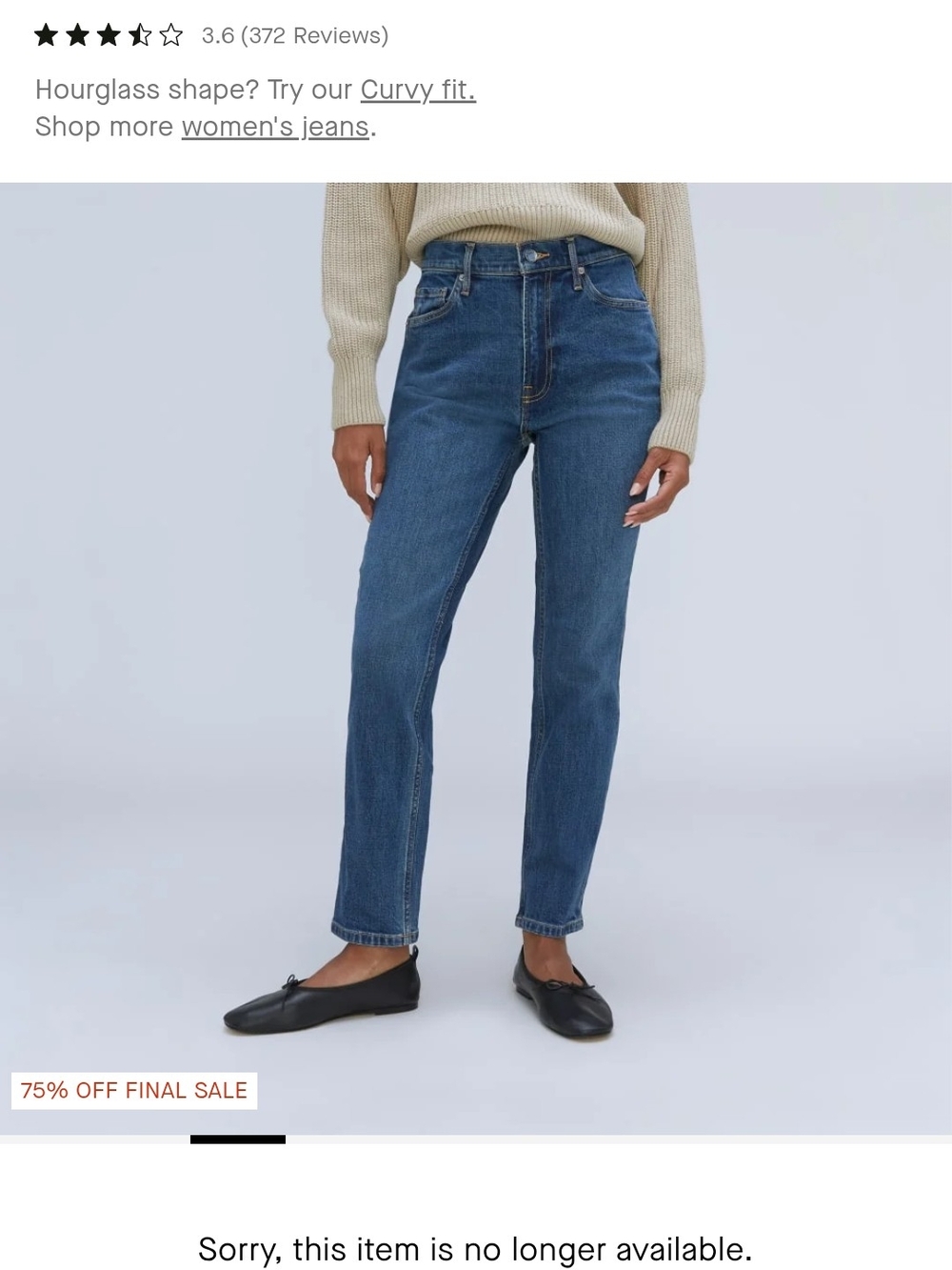 Everlane 'Cheeky Original Crop' High-Rise Jeans — Mid Wash Blue